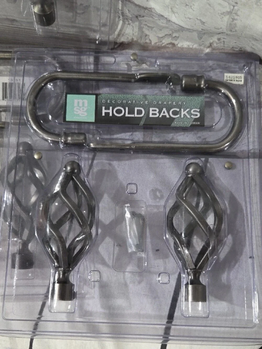 Decorative Holdbacks in Brushed Silver - Set of Curtain Holdbacks